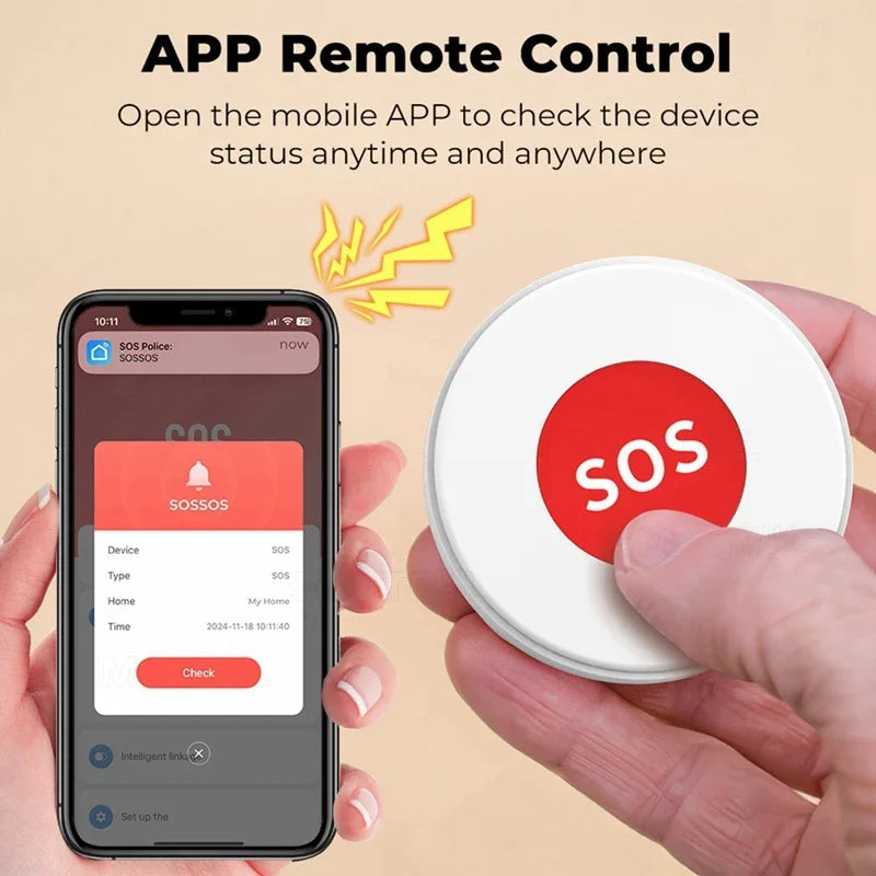 כפתור קריאת חירום Tuya WiFi SOS עם אפליקציית Smart Life
