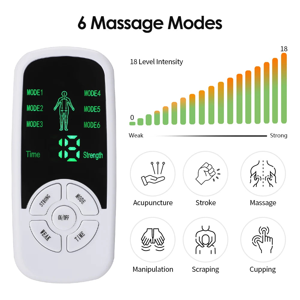 מכשיר גירוי שרירים חשמלי (EMS Pulse) – מסאז'ר לגב, לצוואר ולגוף