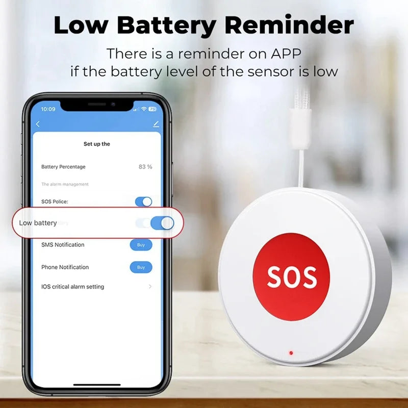 כפתור קריאת חירום Tuya WiFi SOS עם אפליקציית Smart Life