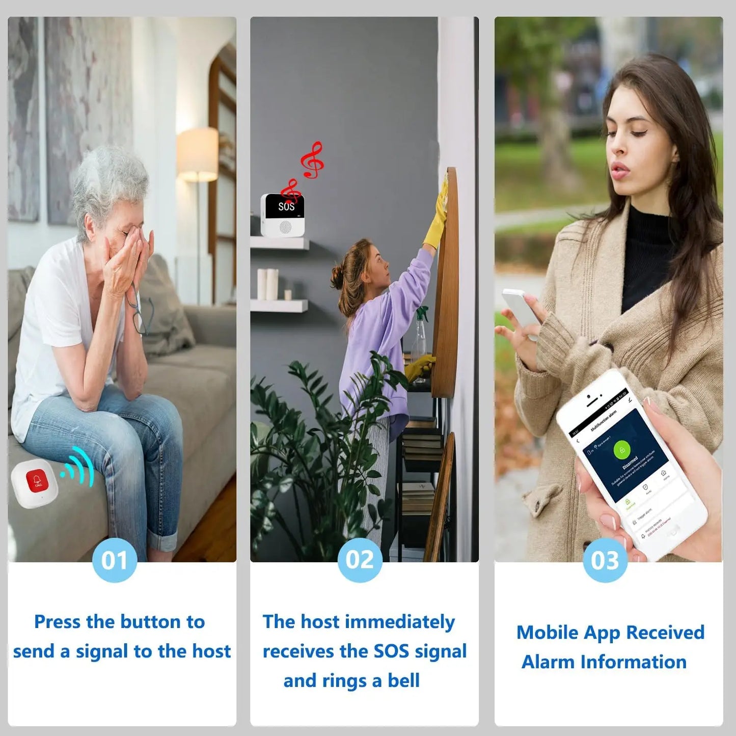 מערכת קריאת חירום אלחוטית SOS Tuya/Smart Life Wi-Fi