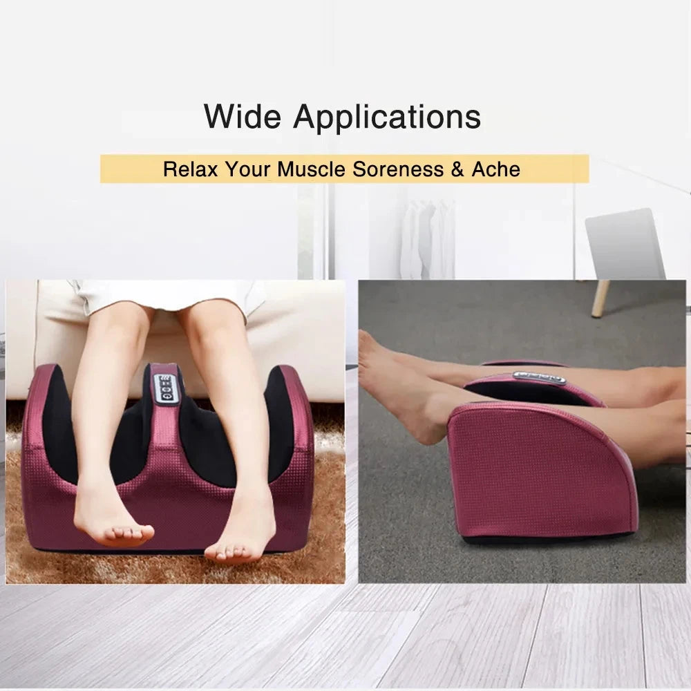 EzraMotion ™ מעסה רגליים חשמלי עם חימום ודחיסה חמה, עיסוי עם גלגלי לישה, להרפיית השרירים, הקלה על כאב וטיפול ספא לרגליים.