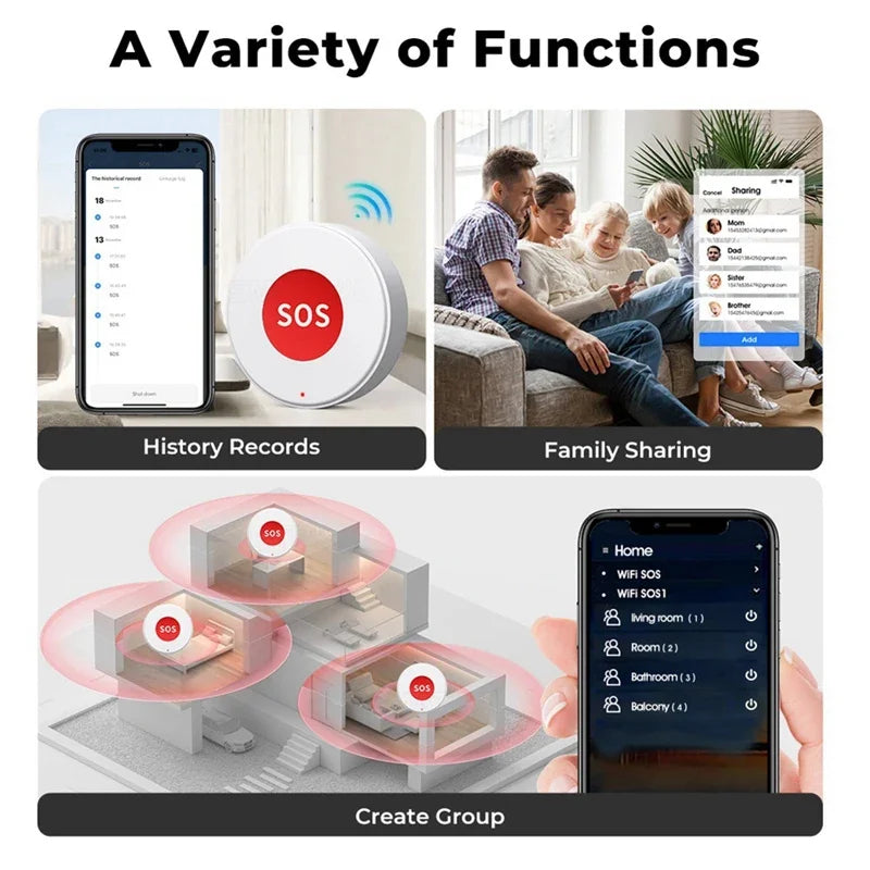 כפתור קריאת חירום Tuya WiFi SOS עם אפליקציית Smart Life