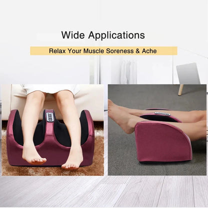 EzraMotion ™ מעסה רגליים חשמלי עם חימום ודחיסה חמה, עיסוי עם גלגלי לישה, להרפיית השרירים, הקלה על כאב וטיפול ספא לרגליים. 